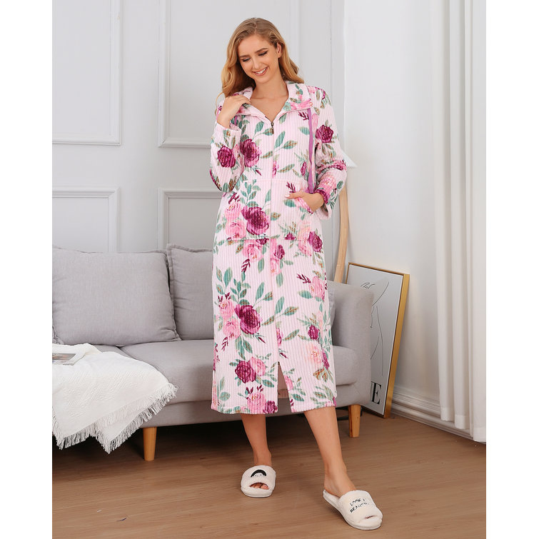 Womens snap clearance up robes